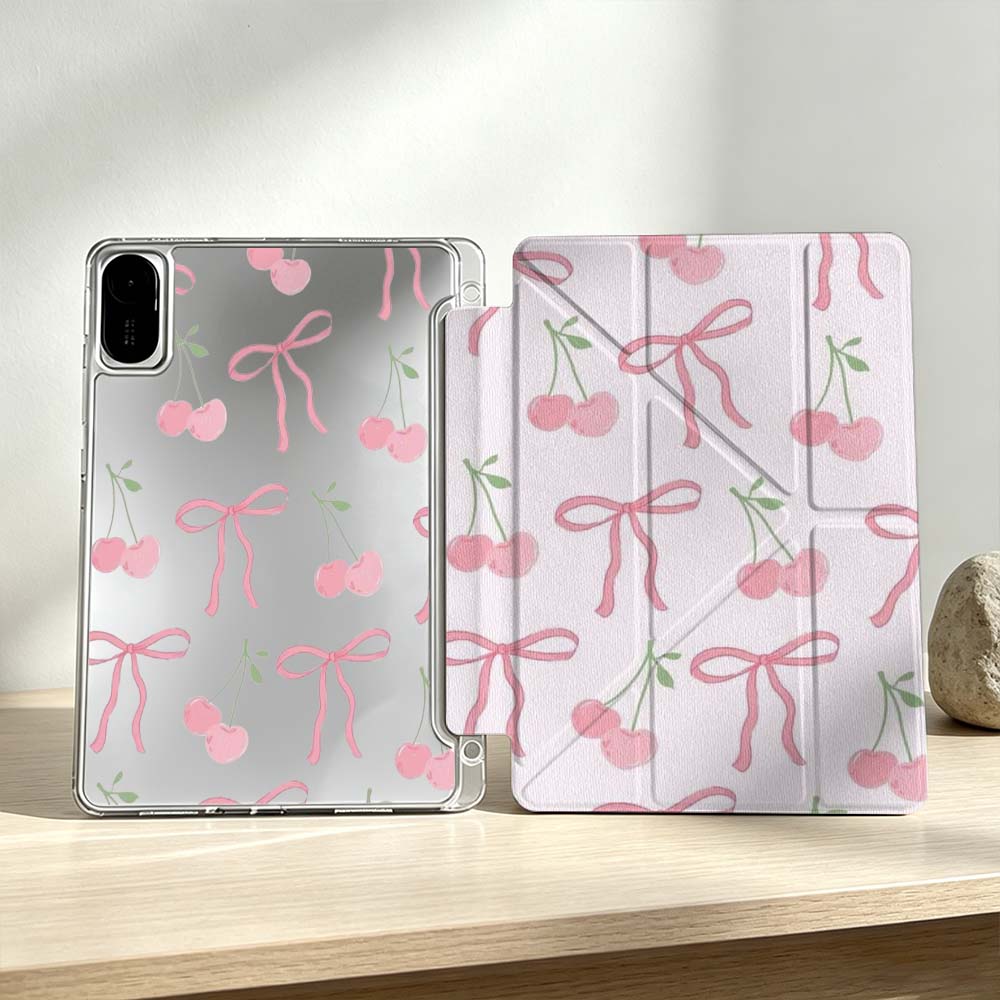 Poco Tablet Accessories - Funda Artística Rosa con Lazo y