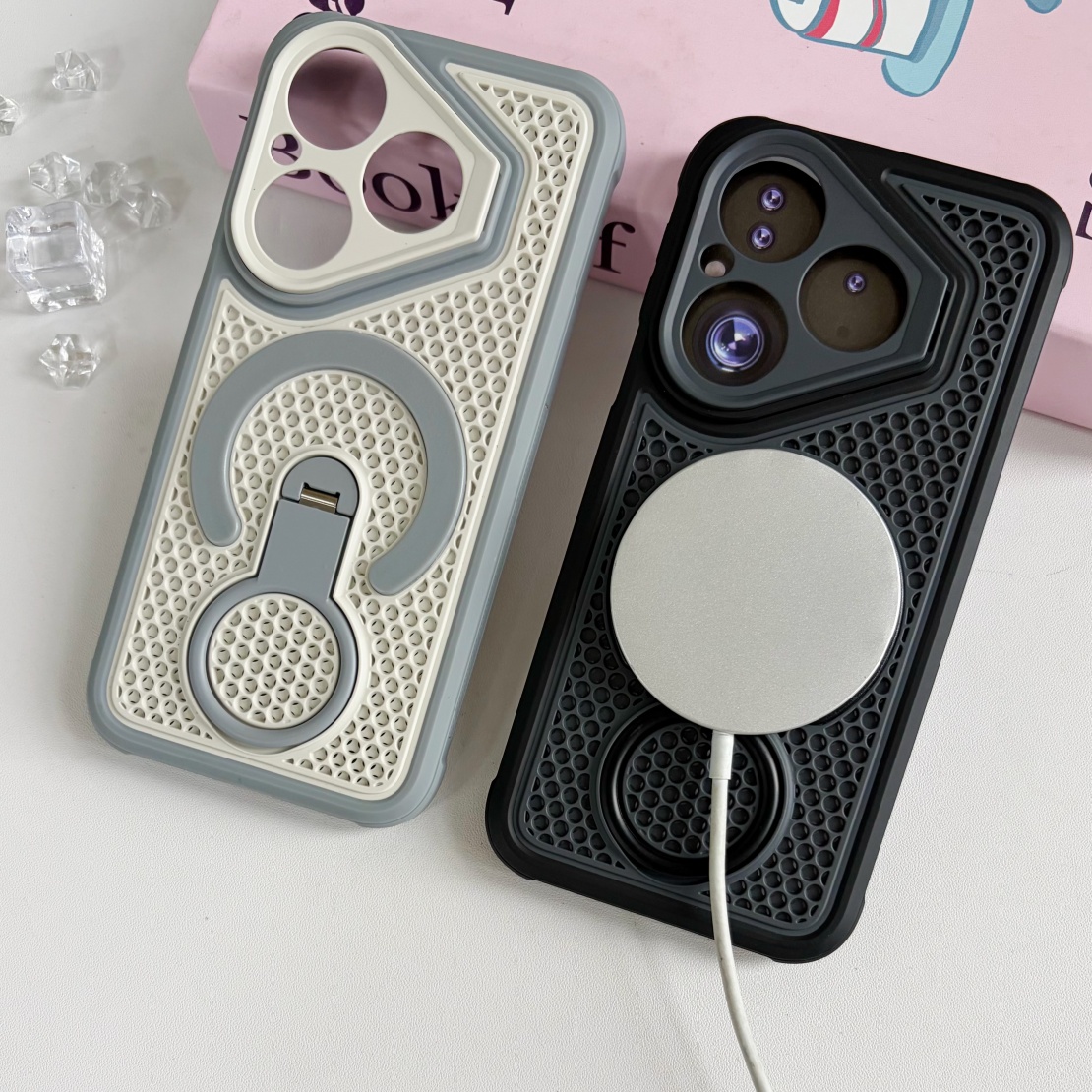 Huawei Pura 70 - Funda de lujo con soporte giratorio