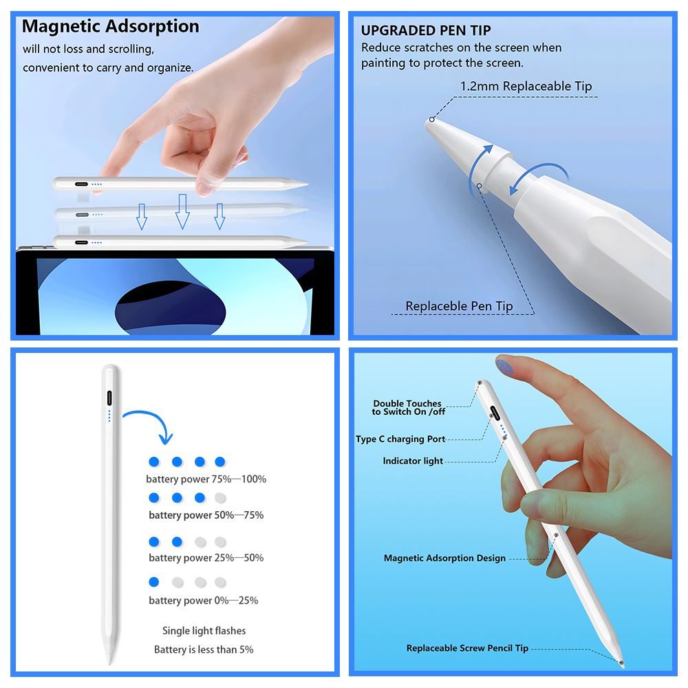 QUKAM para Apple Pencil 2 Styl - Tablet Accessories For Kids reseña y precio