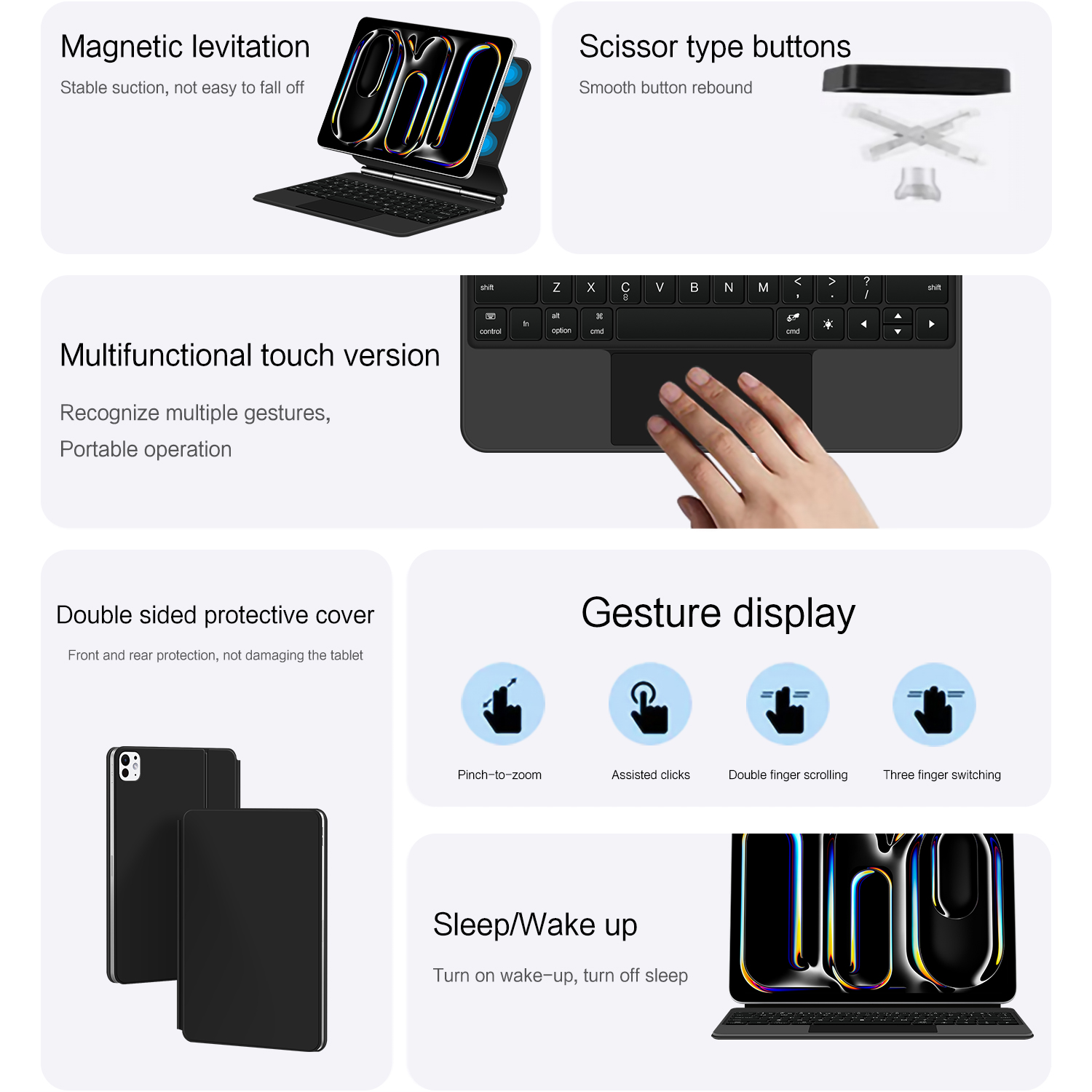 AJIUYU funda con teclado mágic - Magnetic Case Smart reseña y precio